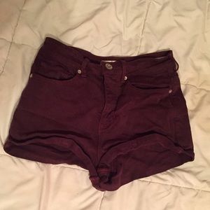 PacSun high rise maroon shorts size 5